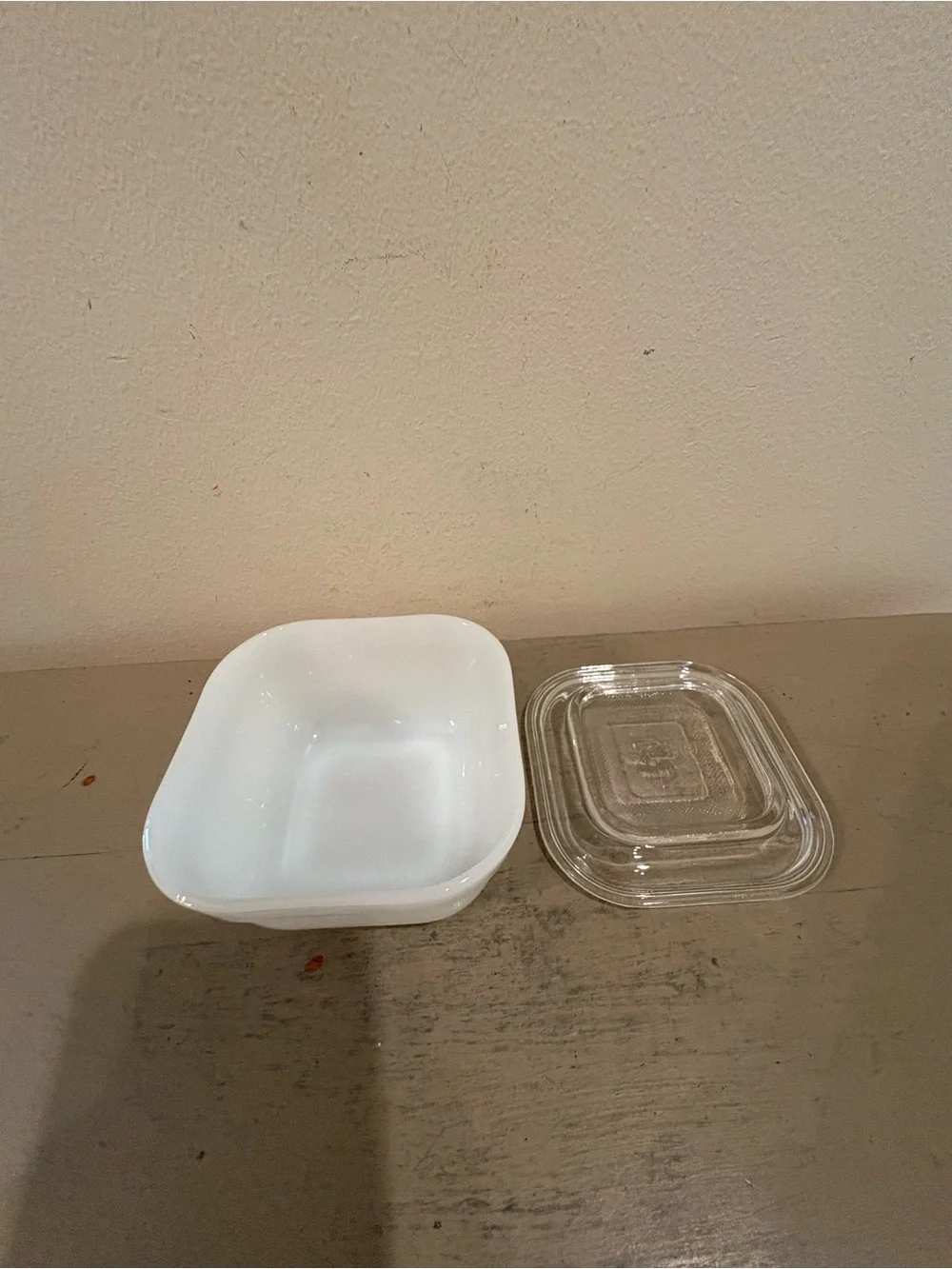 VTG Fire King Square Milk Grass Refrigerator Dish
